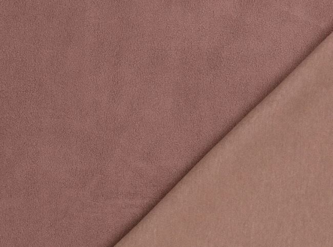Prémiový bavlněný fleece v hnědé barvě s nízkým vlasem 0947/110