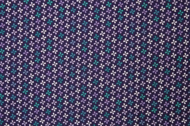 Bavlna ve fialové barvě se čtyřlístky 6504/045