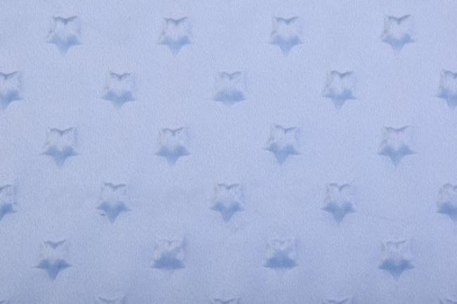 Minky fleece ve světle modré barvě s hvězdičkami 61939